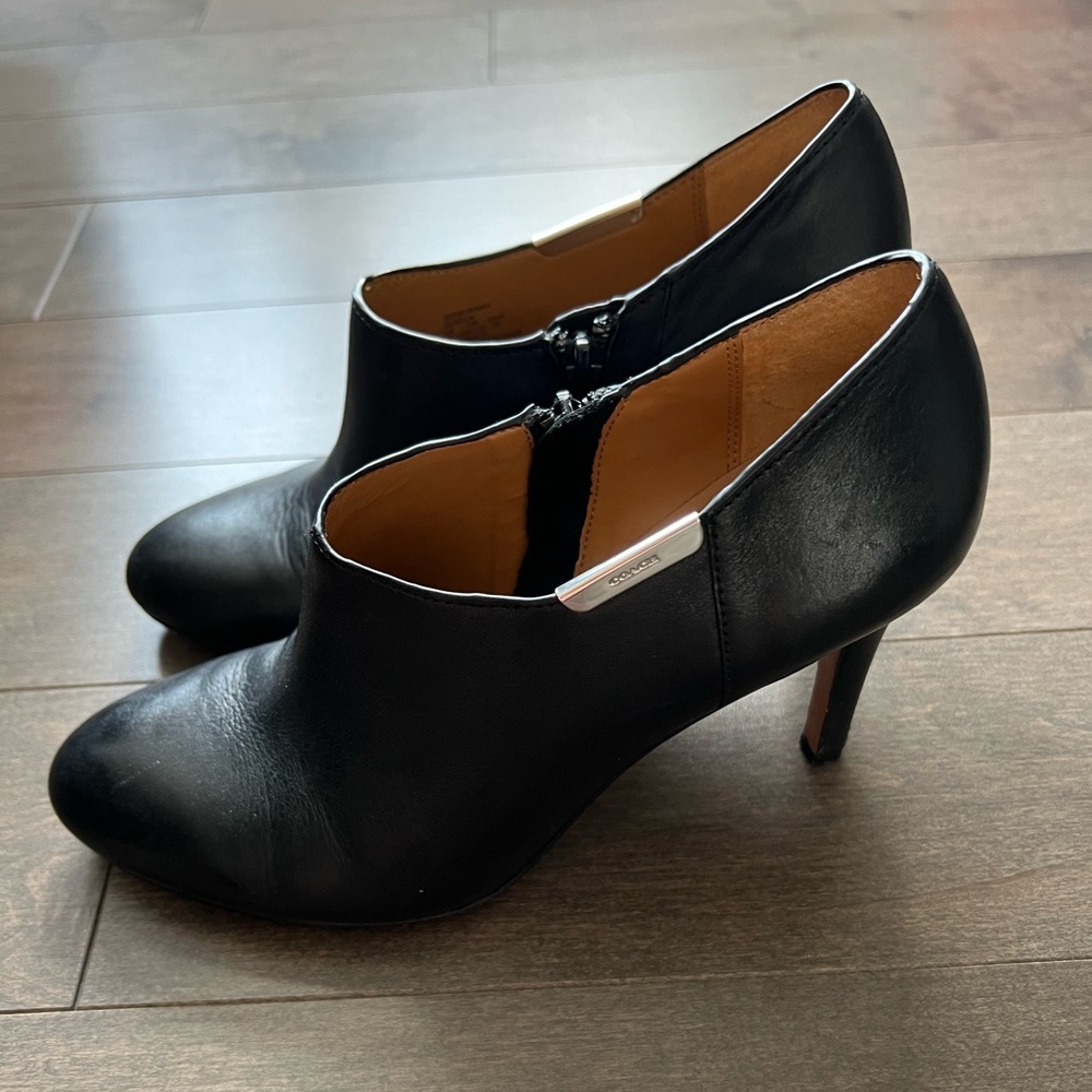Coach Black Heeled Booties, size 8